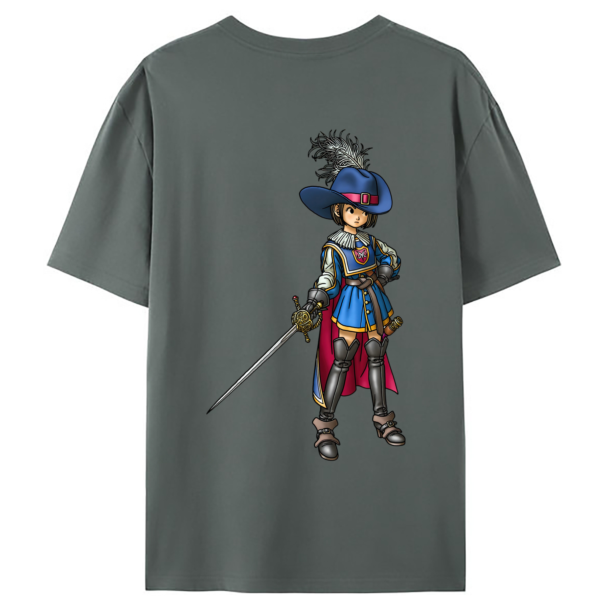 （画像用） ドラゴンクエスト Doragon Kuesuto Dragon Quest 綿100％ メンズ半袖Tシャツ（バックプリント） 通気性